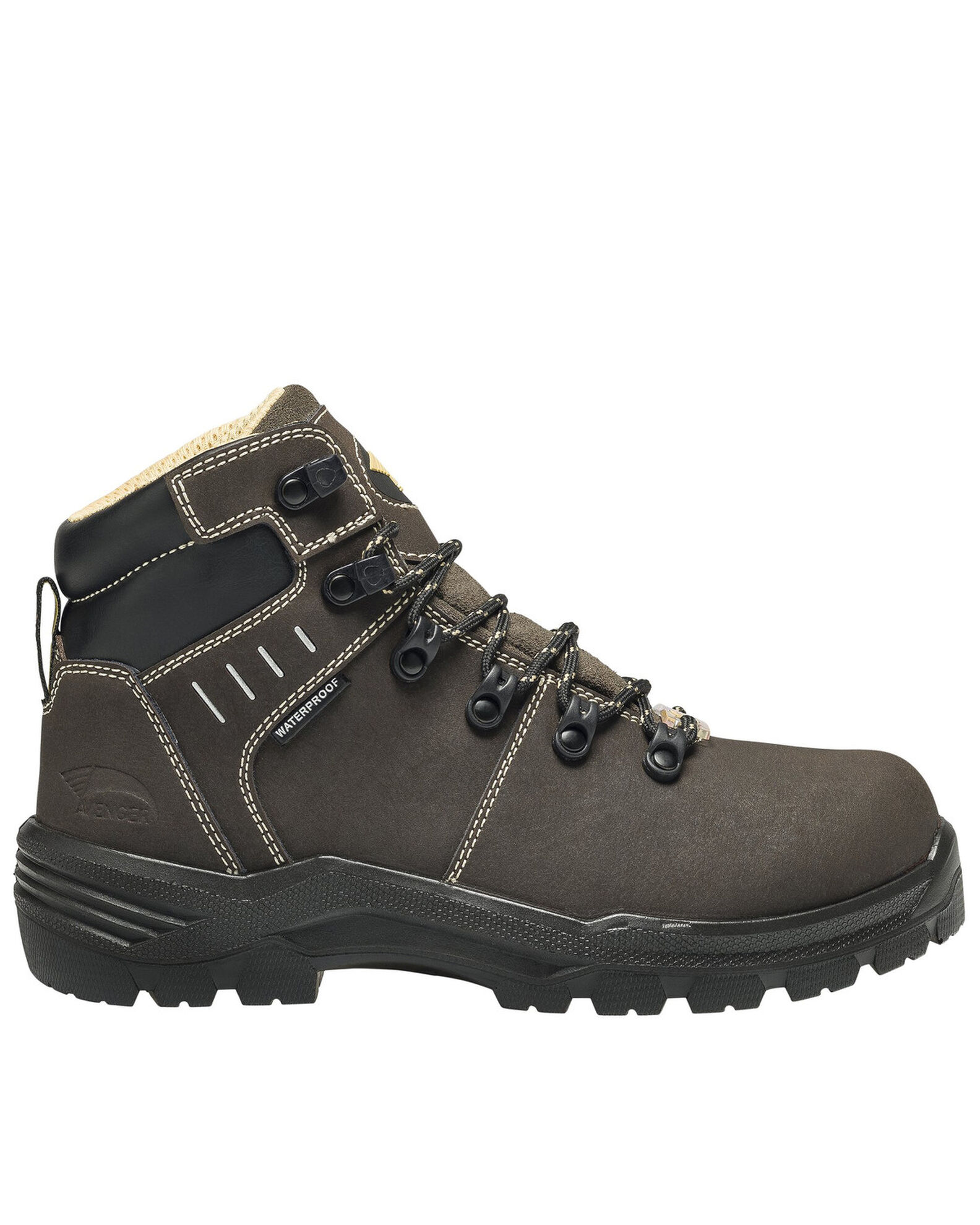 Image #2 - Avenger Women's Foundation Met Guard Waterproof Work Boots - Composite Toe, Brown, hi-res