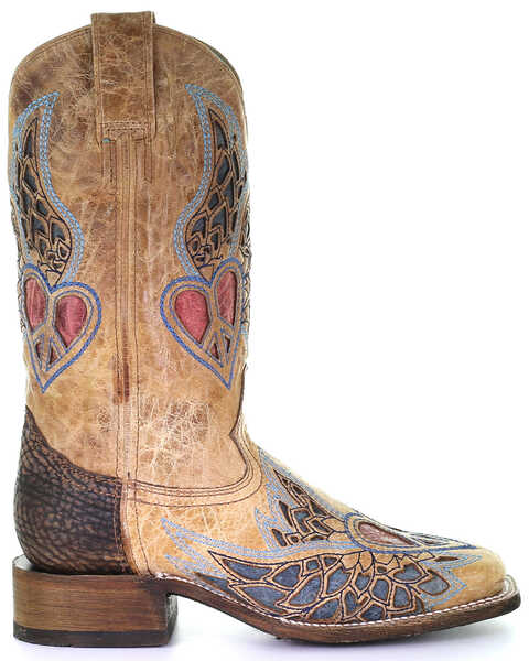 Image #2 - Corral Women's Sand Side Wing Western Boots - Square Toe, , hi-res