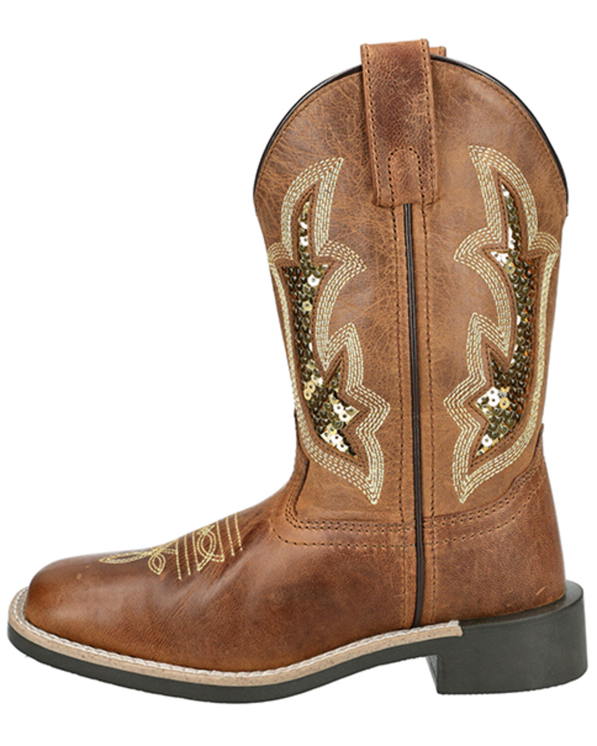 Image #3 - Smoky Mountain Little Girls' Nevada Western Boots - Broad Square Toe, Brown, hi-res