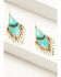 Image #2 - Shyanne Women's Desert Boheme Beaded Fringe Earrings, Gold, hi-res