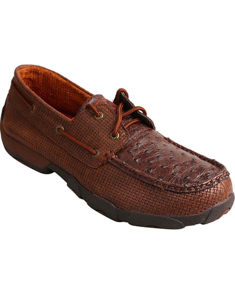 Twisted X Men's Full Quill Ostrich Driving Moc Casual