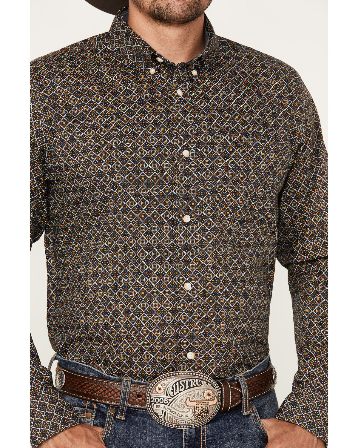 Image #3 - Cody James Men's Money Maker Print Long Sleeve Button Down Western Shirt - Big, Dark Brown, hi-res