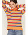 Image #2 - Wrangler Women's Stripe Knit Turtleneck Sweater, Orange, hi-res