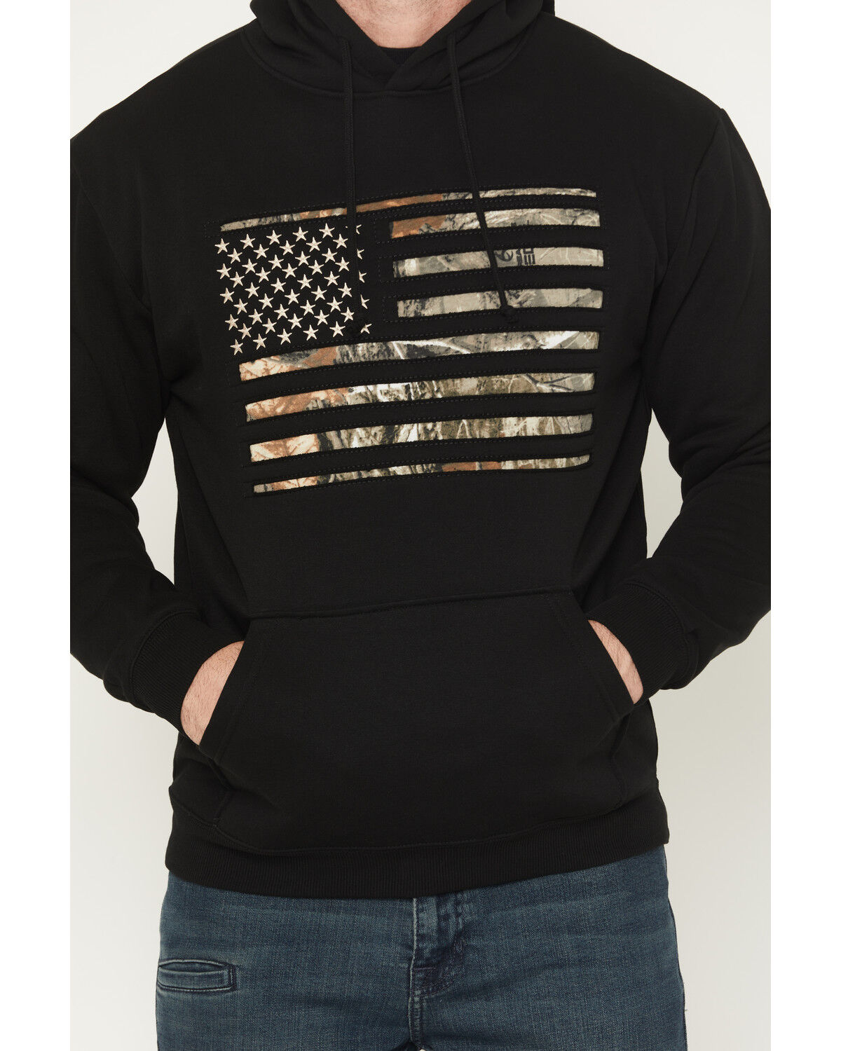 Image #3 - Buckwear Men's Camo Spartan Patriot Hooded Sweatshirt, Black, hi-res