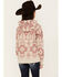 Ariat Girls' Southwestern Print Logo Hoodie, Oatmeal, hi-res