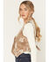 Image #2 - Mystree Women's Corduroy Floral Embroidered Vest, Brown, hi-res
