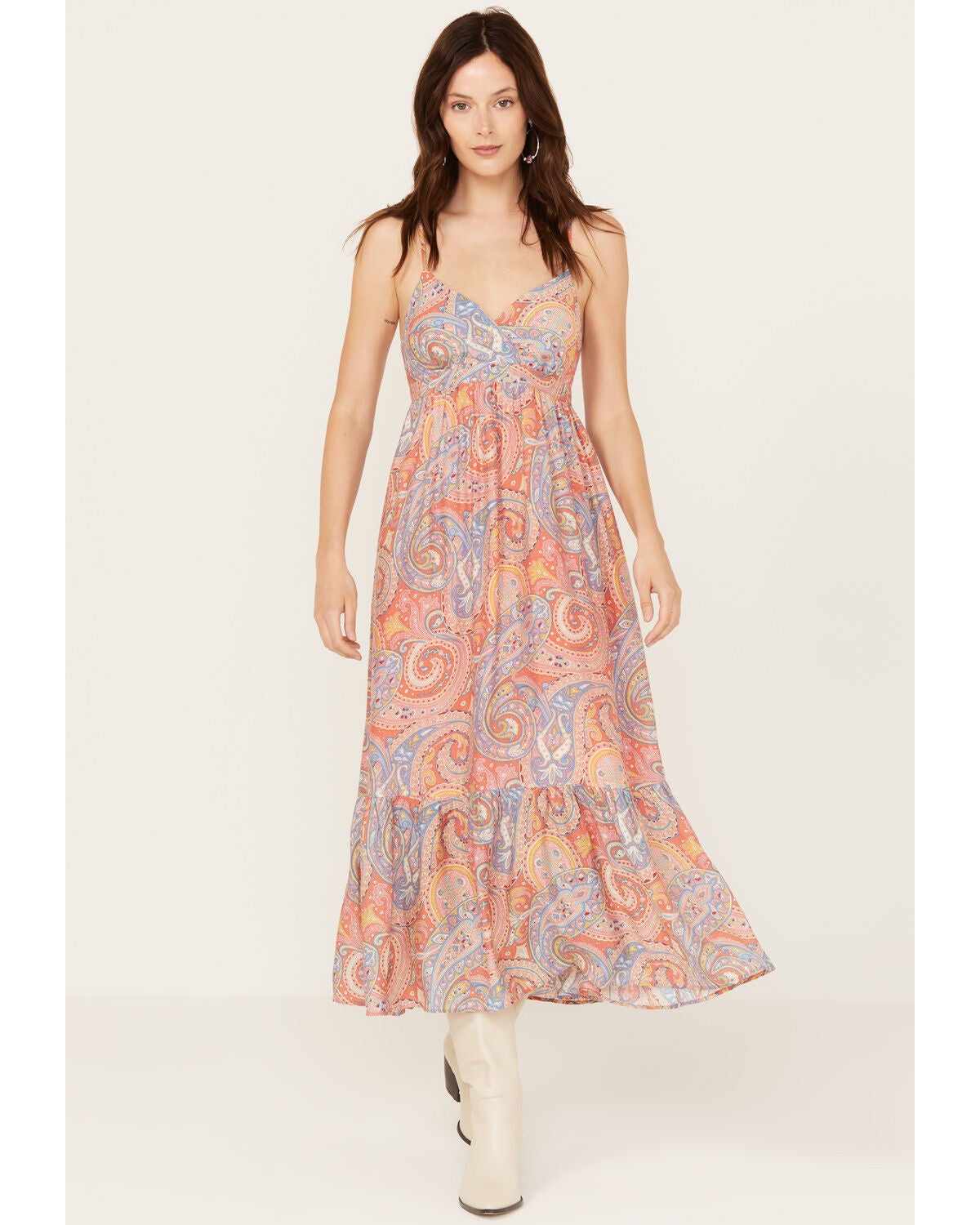 Molly Bracken Women's Isabelle Paisley Print Sleeveless Midi Dress, Multi, hi-res