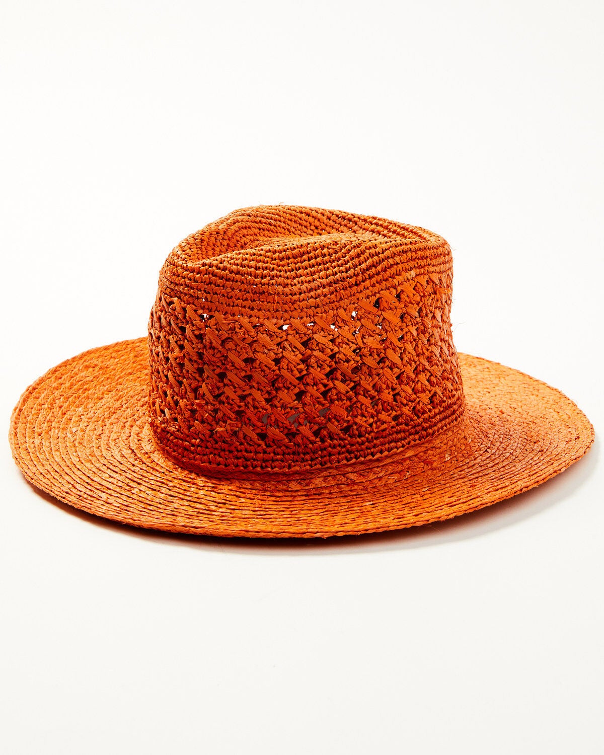 Shyanne Women's Vented Straw Fedora, Rust Copper, hi-res