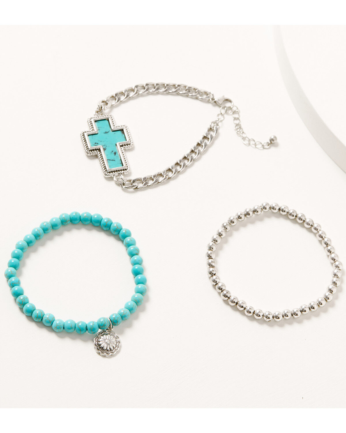 Image #1 - Shyanne Women's Cross Bracelet Set - 3 Piece, Silver, hi-res