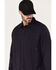 Hawx Men's FR Vented Solid Long Sleeve Button-Down Work Shirt , Navy, hi-res