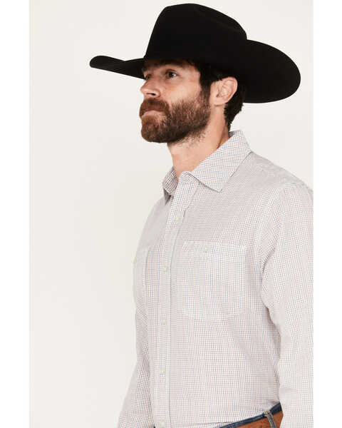 Image #2 - Resistol Men's Baker Plaid Print Long Sleeve Button Down Western Shirt, Brown/blue, hi-res