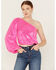 Image #1 - Show Me Your Mumu Women's Sequins Long Sleeve Party Top, Hot Pink, hi-res