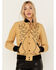 Image #2 - Western & Co Women's Embroidered Leather Bomber Jacket, Tan, hi-res