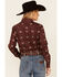 Rough Stock By Panhandle Women's Rust Copper Southwestern Print Long Sleeve Snap Western Core Shirt , Rust Copper, hi-res