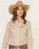 Image #1 - Wrangler Retro Women's Vertical Striped Long Sleeve Snap Western Shirt, Brown, hi-res