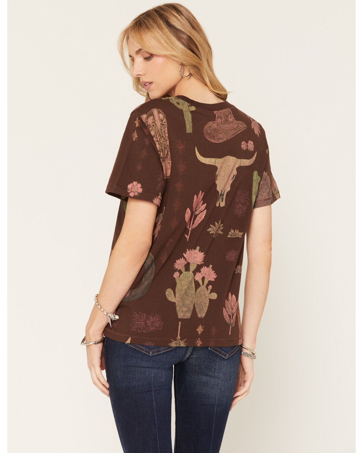 Image #4 - Shyanne Women's Western Conversational Short Sleeve Graphic Tee, Cognac, hi-res