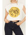 Image #3 - People of Leisure Women's Riley Green Logo Graphic Muscle Tee, White, hi-res