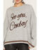 Image #3 - Bailey Rose Women's See You Cowboy Sweater, Grey, hi-res