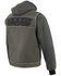Image #3 - Milwaukee Leather Men's Leather Concealed Carry Vest with Reflective Skulls and Removeable Hoodie - 5X, Grey, hi-res