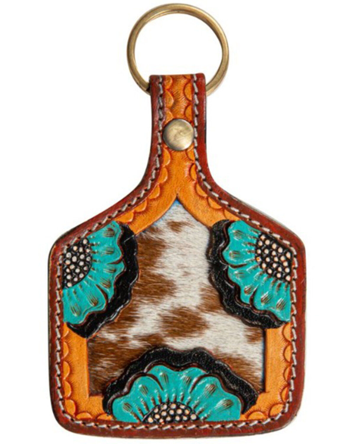 Image #1 - Myra Bag Women's Glory Of The Morning Hand-Tooled Key Fob, Multi, hi-res