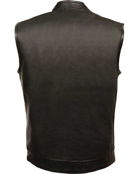 Image #2 - Milwaukee Leather Men's Open Neck Club Style Vest - 4X , Black, hi-res