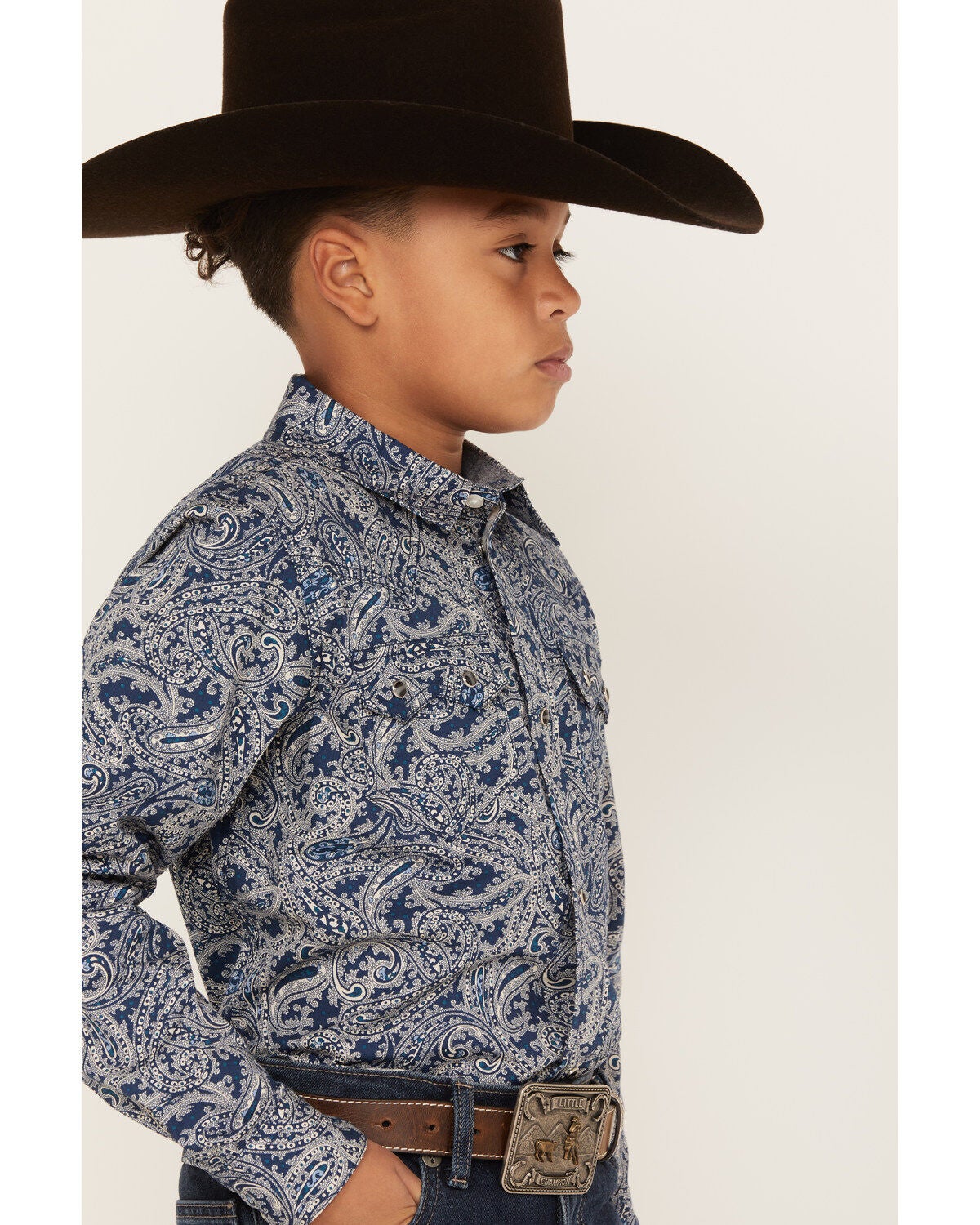 Image #2 - Cody James Boys' Paisley Print Long Sleeve Snap Western Shirt, , hi-res