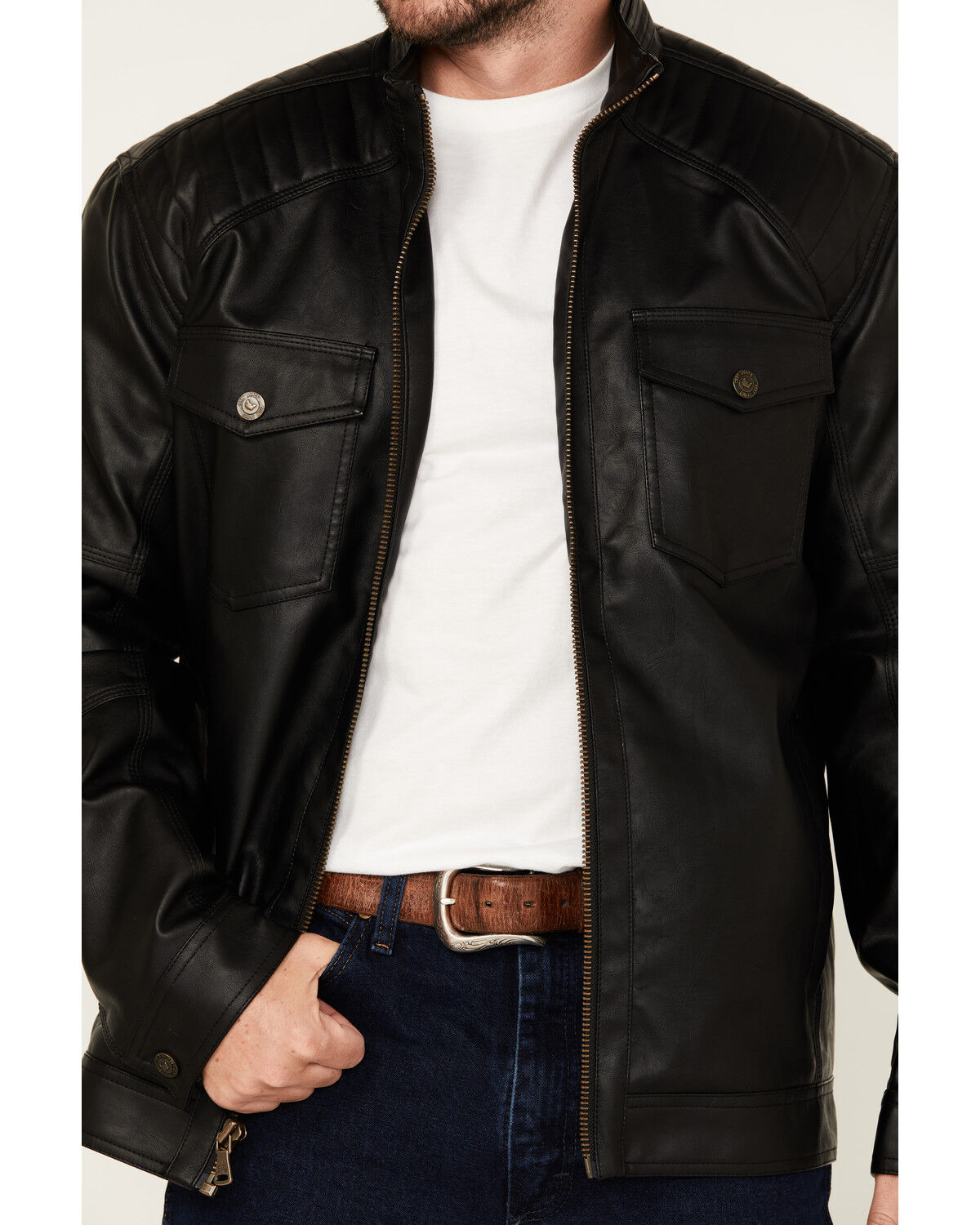Image #3 - Cody James Men's Houston 2.0 Pantera Moto Jacket, Black, hi-res