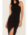 Cleo + Wolf Women's Halter Slit Midi Dress, Black, hi-res