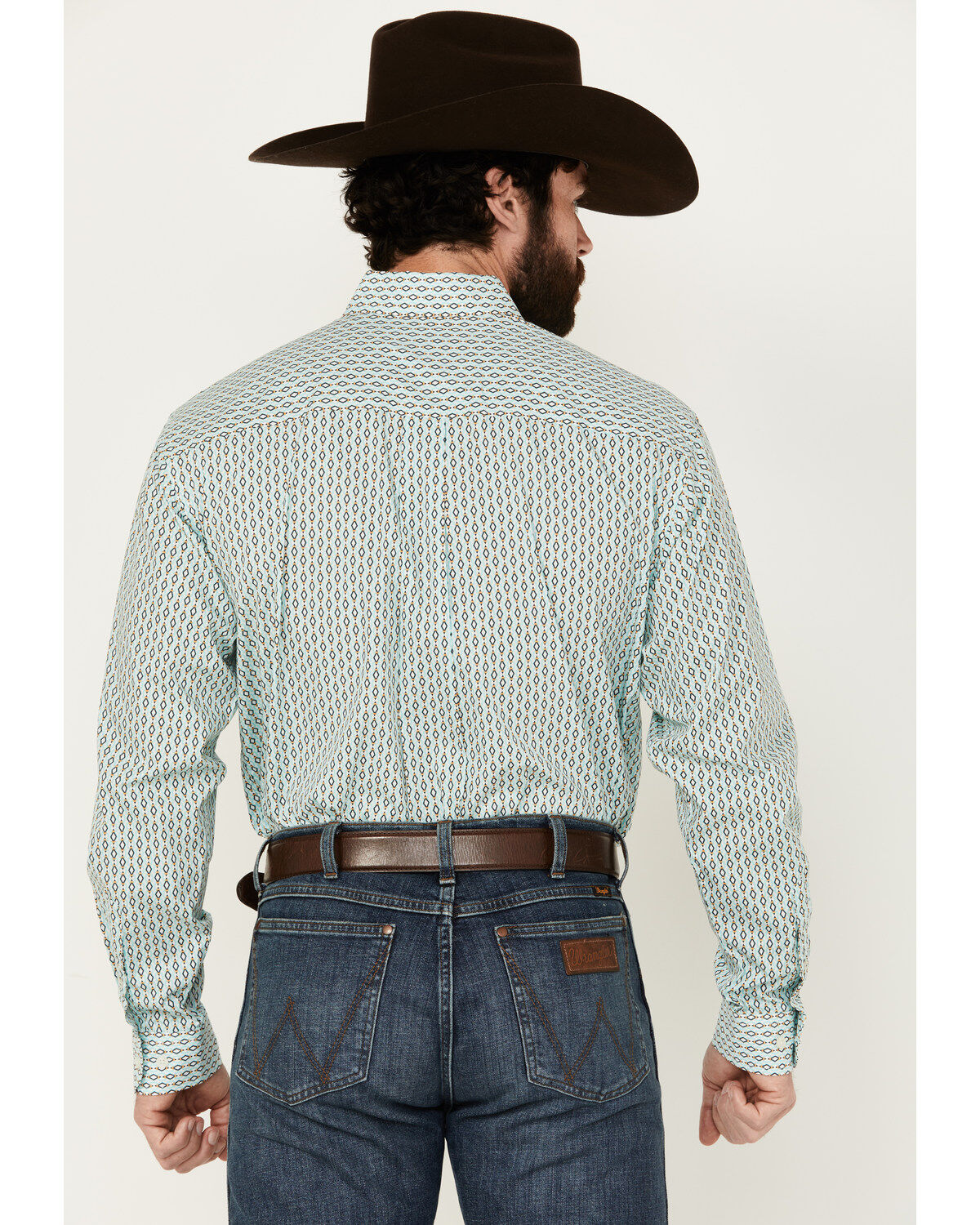 Image #4 - Cinch Men's Geo Print Long Sleeve Button-Down Western Shirt - Big, Turquoise, hi-res