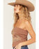 Image #2 - Cleo + Wolf Women's Running Horse Strapless Tie Top, Brown, hi-res