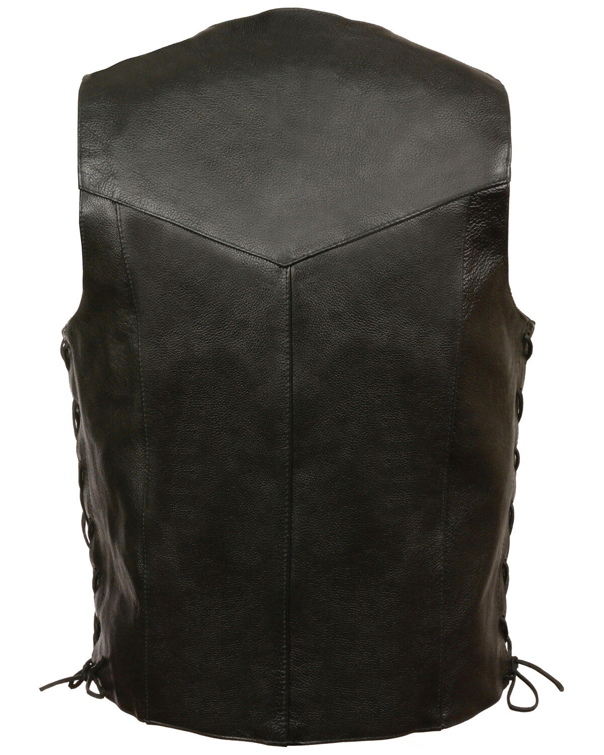 Image #2 - Milwaukee Leather Men's Classic Side Lace Biker Vest - Extra Big, Black, hi-res