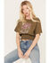 Cleo + Wolf Women's Boxy Short Sleeve Graphic Tee, Olive, hi-res