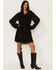 Image #1 - Idyllwind Women's Jolly Metallic Clip Dot Mini Dress, Black, hi-res