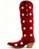 Image #3 - Dingo Women's Super Star Tall Suede Western Boots - Snip Toe, Red, hi-res