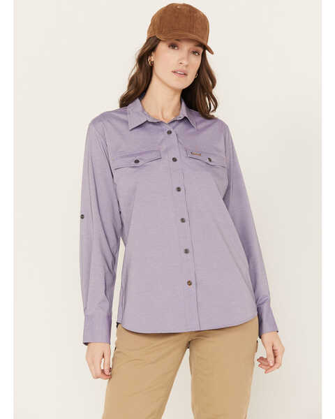 Ariat Women's Rebar VentTEK Long Sleeve Button Down Work Shirt, Lavender, hi-res