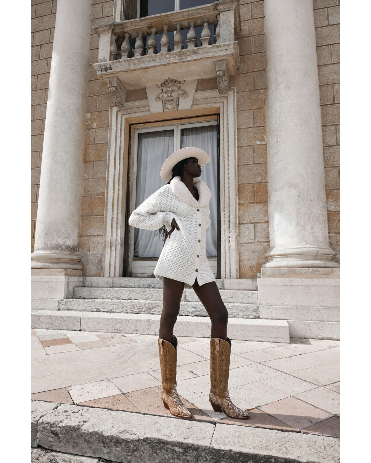 Image #1 - Shyanne Women's Chunky Fit Fur Trim Cardigan Sweater, Off White, hi-res