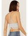 Fornia Women's Caged Back High Neck Crochet Bralette Tank Top, Light Grey, hi-res