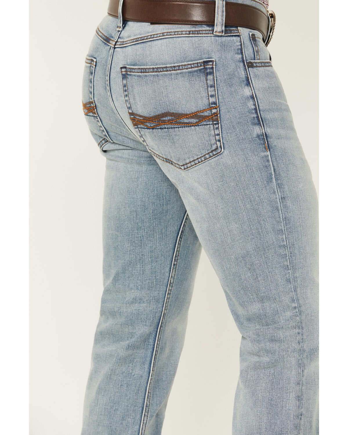 Image #4 - RANK 45® Men's Bunker Wash Trigger Slim Bootcut Stretch Denim Jeans, Light Wash, hi-res