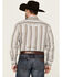Image #4 - Roper Men's Striped Print Long Sleeve Snap Western Shirt, Grey, hi-res
