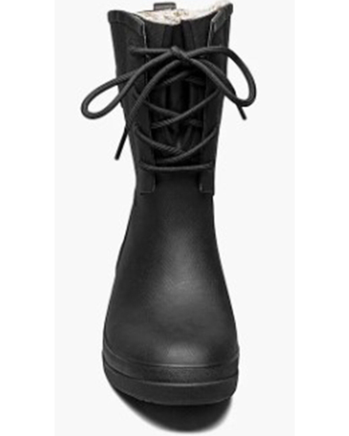 Image #3 - Bogs Women's Amanda Plush II Lace-Up Waterproof Rain Boots - Round Toe, Black, hi-res
