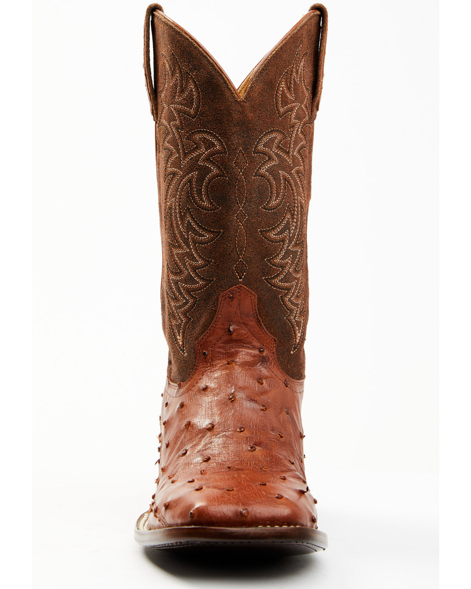 Image #4 - Cody James Men's Brandy Genuine Ostrich Exotic Western Boots - Broad Square Toe, Red, hi-res