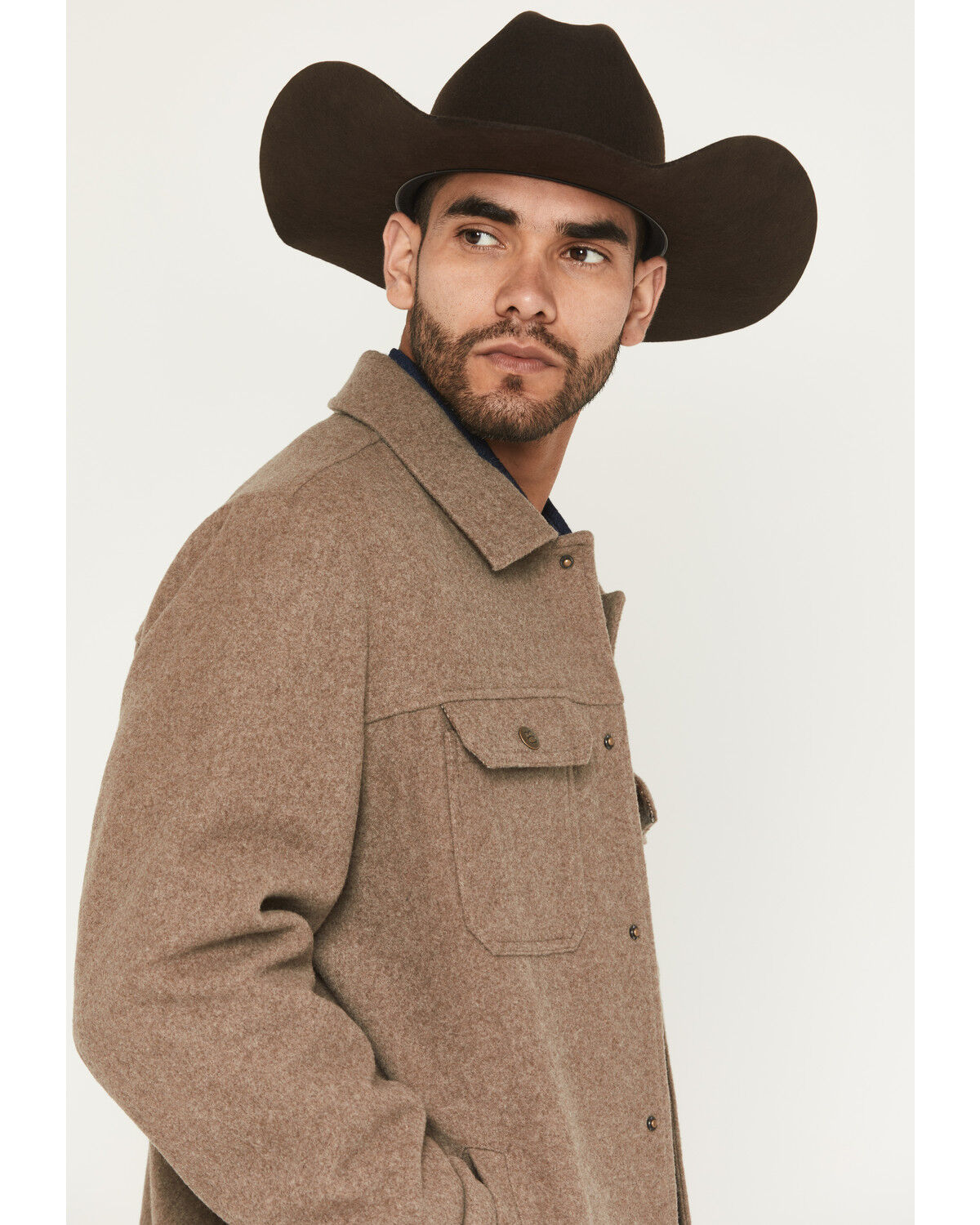 Image #2 - Panhandle Slim Men's Oakland Heathered Snap Jacket, Taupe, hi-res