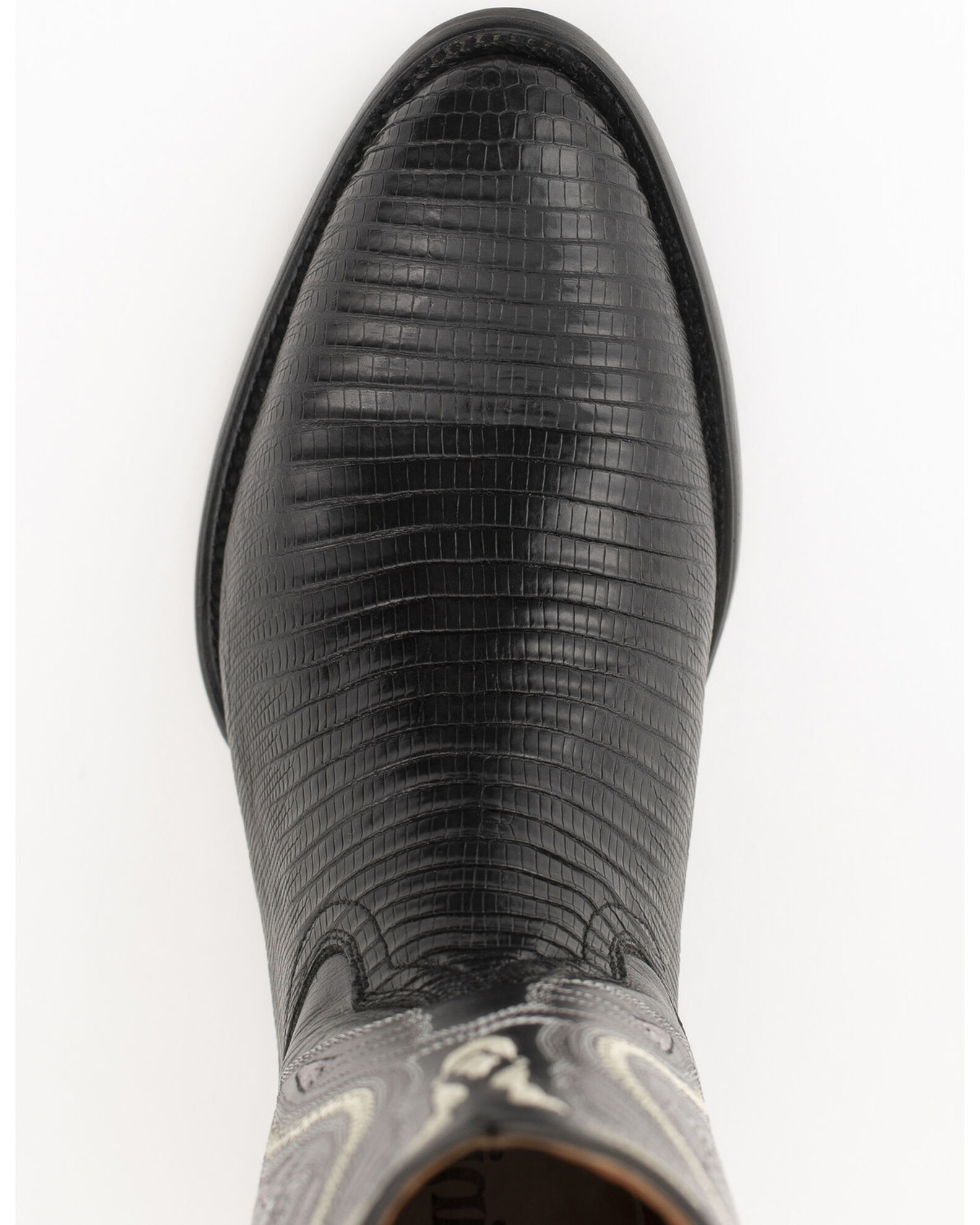 Image #5 - Ferrini Men's Exotic Teju Lizard Western Boots - Round Toe, Black, hi-res