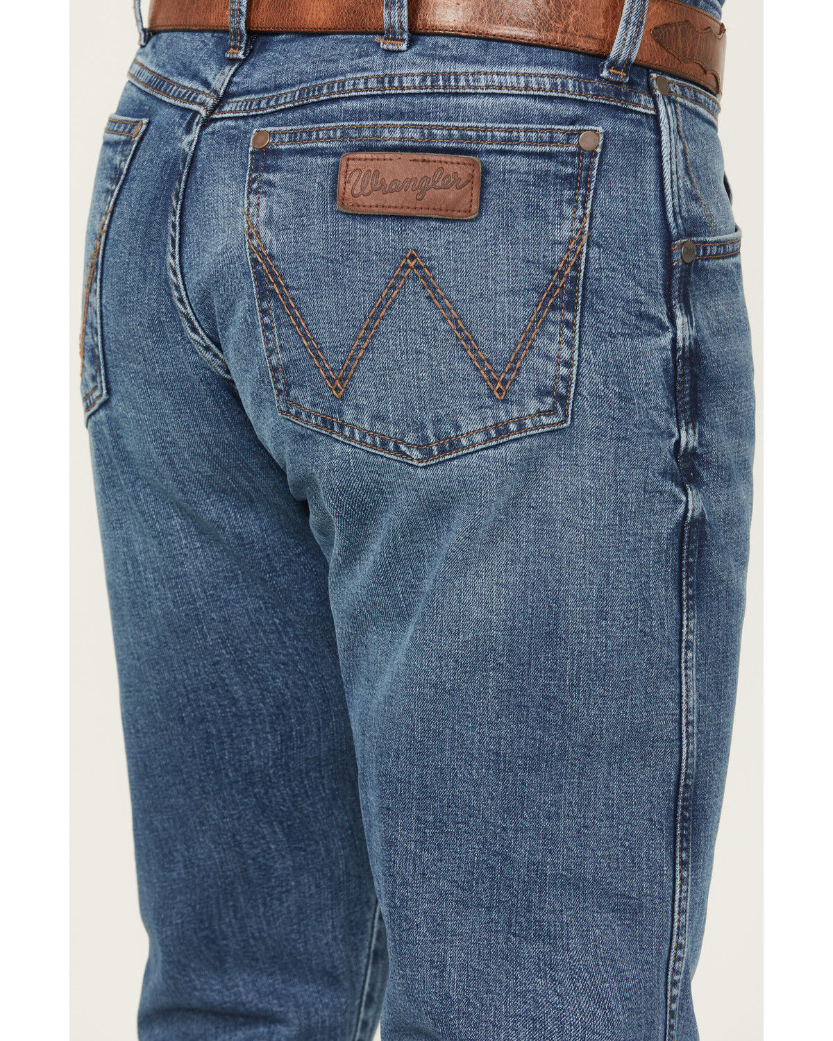 Image #4 - Wrangler Retro Men's 77MWZ Harris Medium Wash Slim Bootcut Stretch Denim Jeans, Medium Wash, hi-res