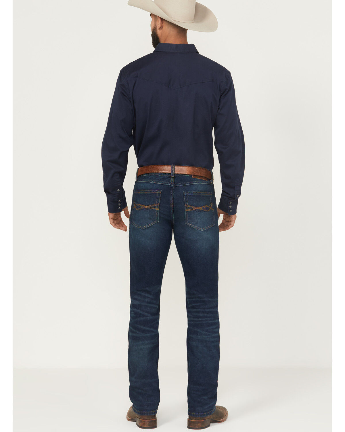 Image #3 - RANK 45® Men's Coyote Wash Ambush Slim Straight Durable Stretch Denim Jeans, Dark Wash, hi-res