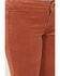 Image #2 - Rock & Roll Denim Girls' Corduroy Bargain Button Stretch Flare Jeans, Rust Copper, hi-res