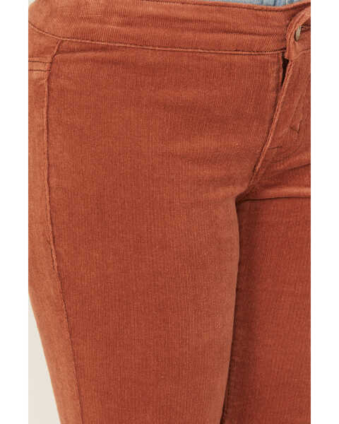 Image #2 - Rock & Roll Denim Girls' Corduroy Bargain Button Stretch Flare Jeans , Rust Copper, hi-res