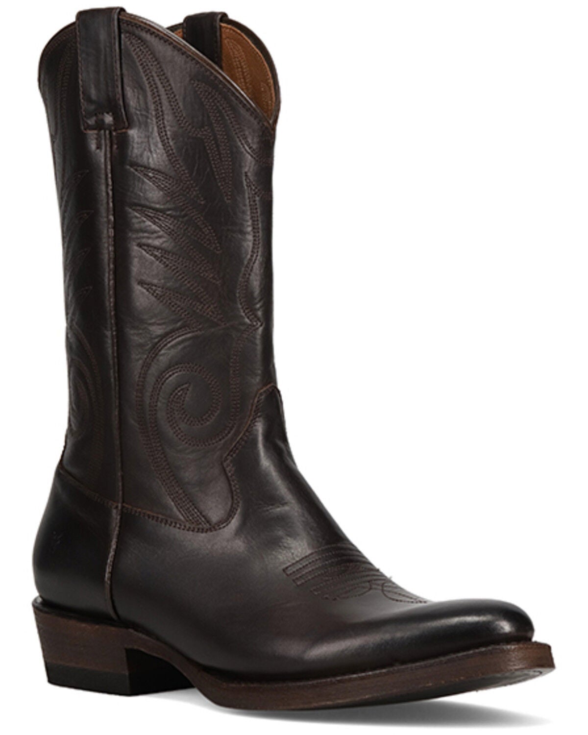 Frye Men's Grady Short Western Boots - Round  Toe, Chocolate, hi-res