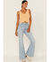 Image #2 - Shyanne Women's Peach Twist Front Sweater Tank, Peach, hi-res