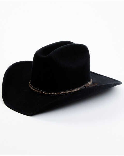 Cody James Men's Felt Canvas Western Hat, Black, hi-res